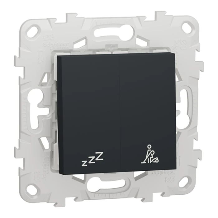 Schneider Electric NU521754 Yeni Unica, Otel Odası İç Ünite DND/MUR Anahtarı 2 modül, Antrasit