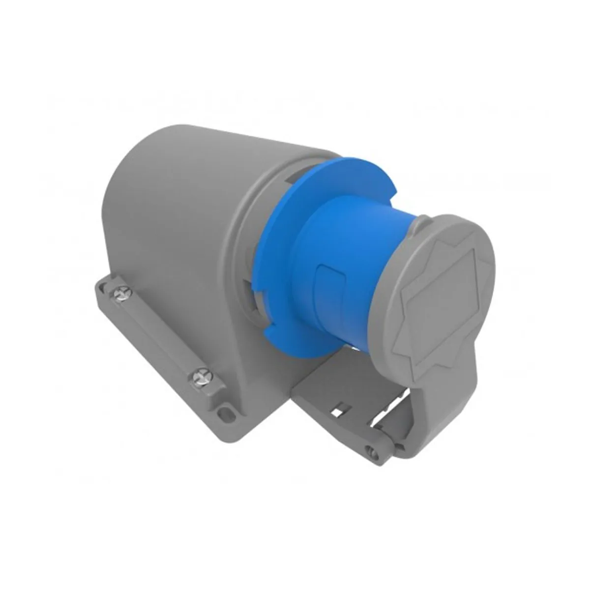 Bemis BC1-1403-2235 CEE 90° Eğik Duvar Fişi (Yaylı Kapaklı) 16 A 2P+E IP44