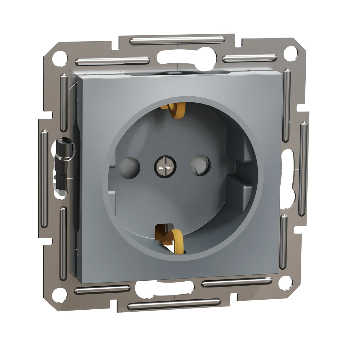 Schneider Electric EPH2900262 Asfora Child-Protected Grounded Socket Steel