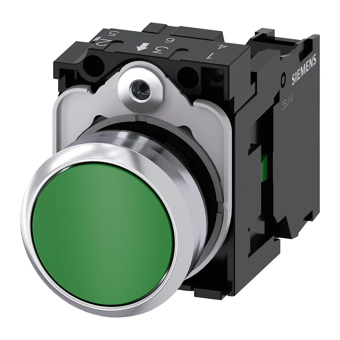 Siemens 3SU1150-0AB40-1BA0 Control Push Button Green 1NO