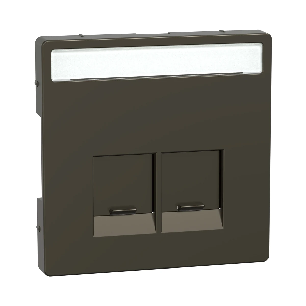 Schneider Electric MEG4574-6052 Merten System-D, Double RJ45 Socket Rocker Cover with Label Area, Mocha Metallic