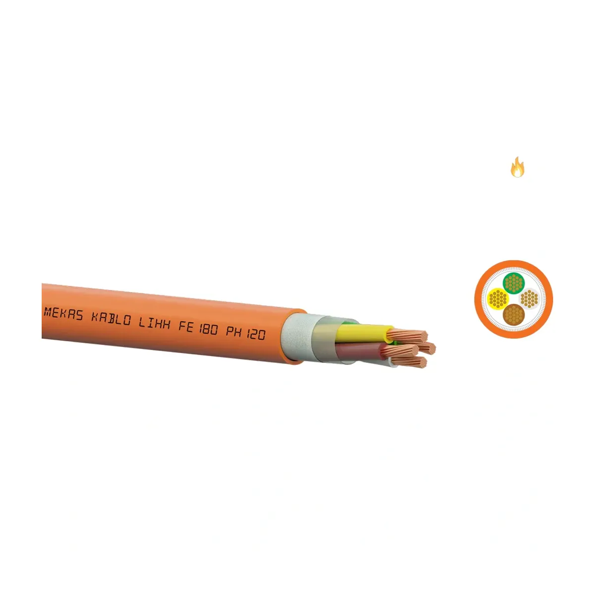 Mekas 3x1,5 mm2 LIHH Halojen Free Yangına Dayanıklı Sinyal Kablosu FE180/PH120