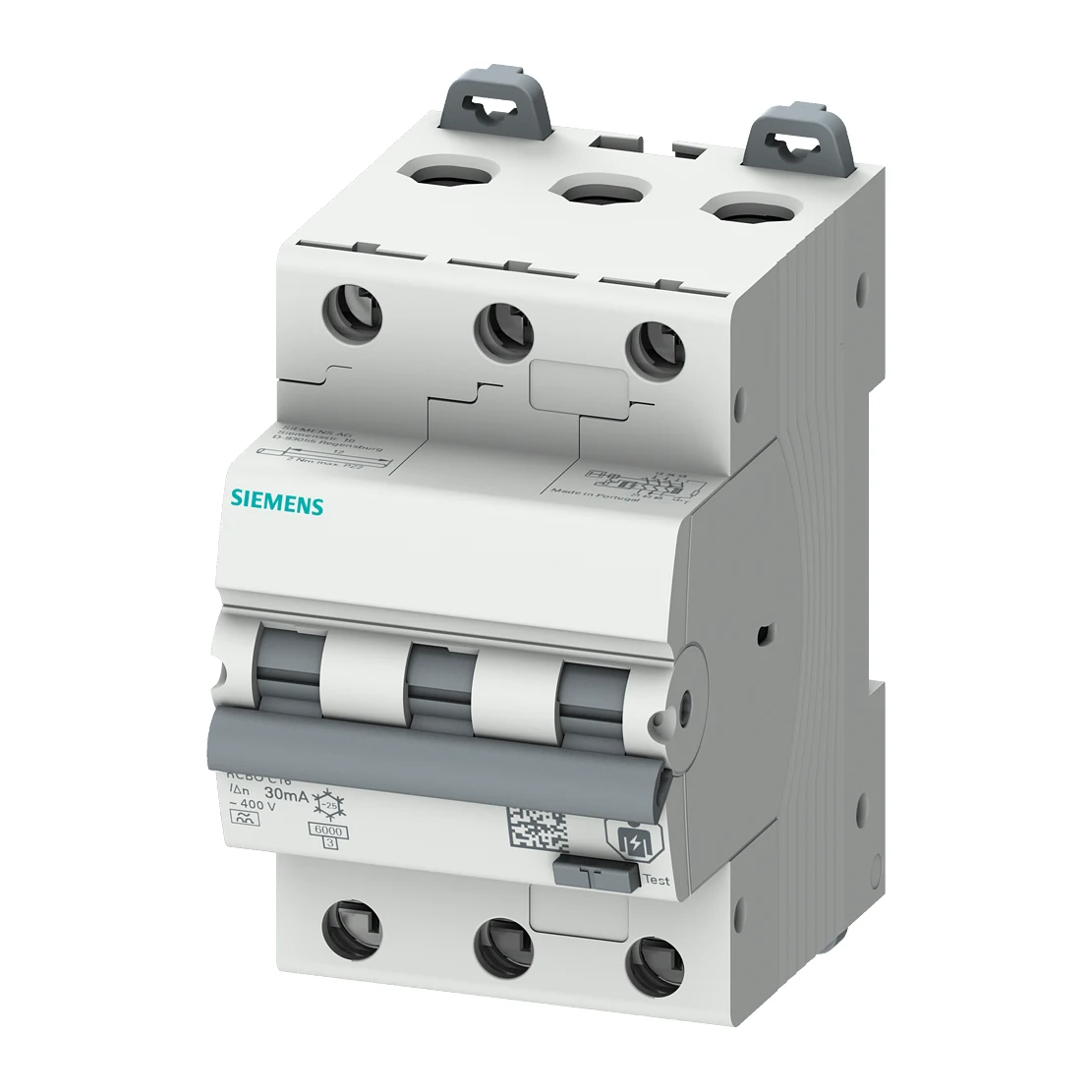 Siemens 5SU1336-7FP06 Leakage Current Protected Miniature Circuit Breaker 6 A 3-Pole 6 kA