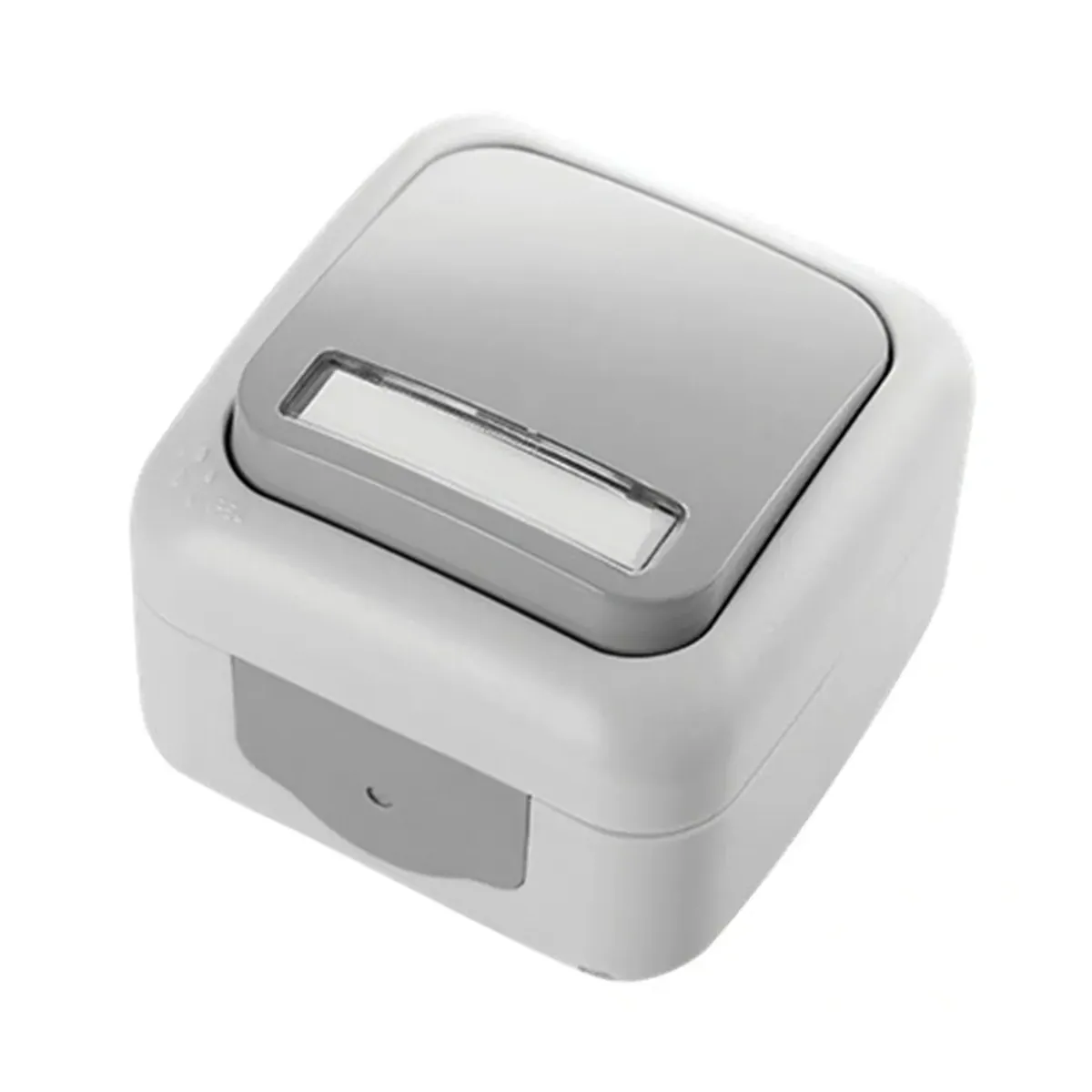 Viko Palmiye Surface-Mounted Gray Illuminated Labeled Bell Switch IP54