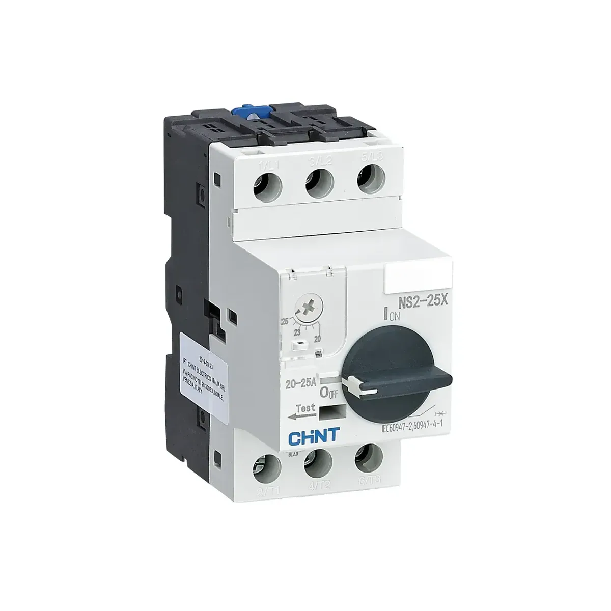 Chint NS2X Serisi 3 Kutup 20-25A Termik Manyetik 220V AC Motor Koruma Şalteri NS2-25X