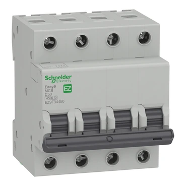 Schneider Electric EZ9F34450 Easy9 4P 50A, 4,5kA C Eğrisi Otomat