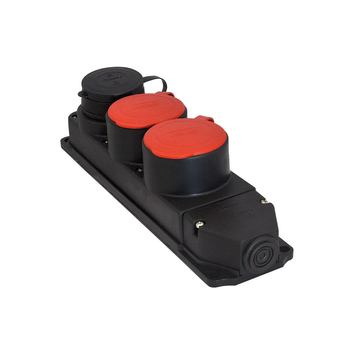 TP Elektrik 3104-316-0300 3x25A Kauçuk Üçlü Grup Priz / 2 adet (3x25) + 1 adet (1x16), IP 44, Siyah