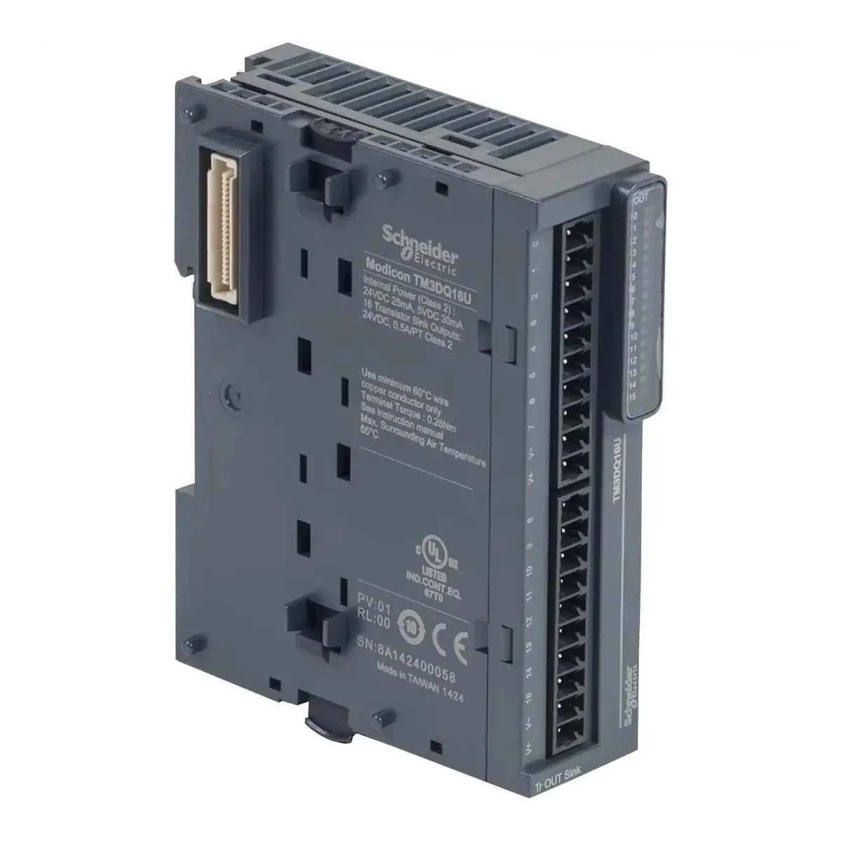 Schneider Electric TM3DQ16U TM3 I/O Modülü, 16DO, Transistör, Sink — üretici temsili ürün görseli