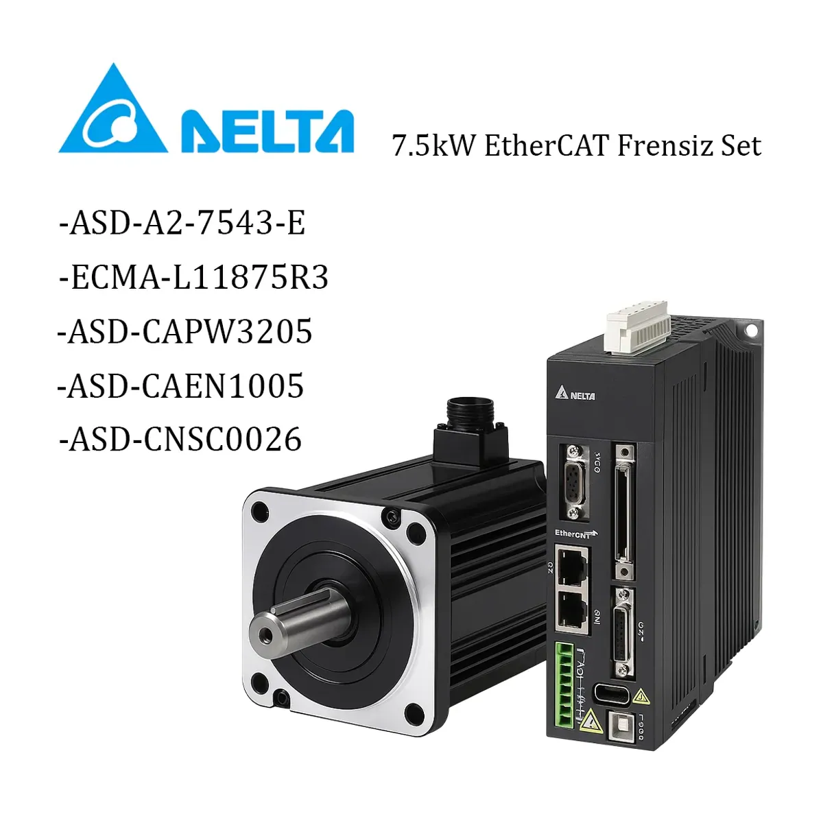 Delta ASD-A2 Series 7.5kW EtherCAT Communication Kit without Brake
