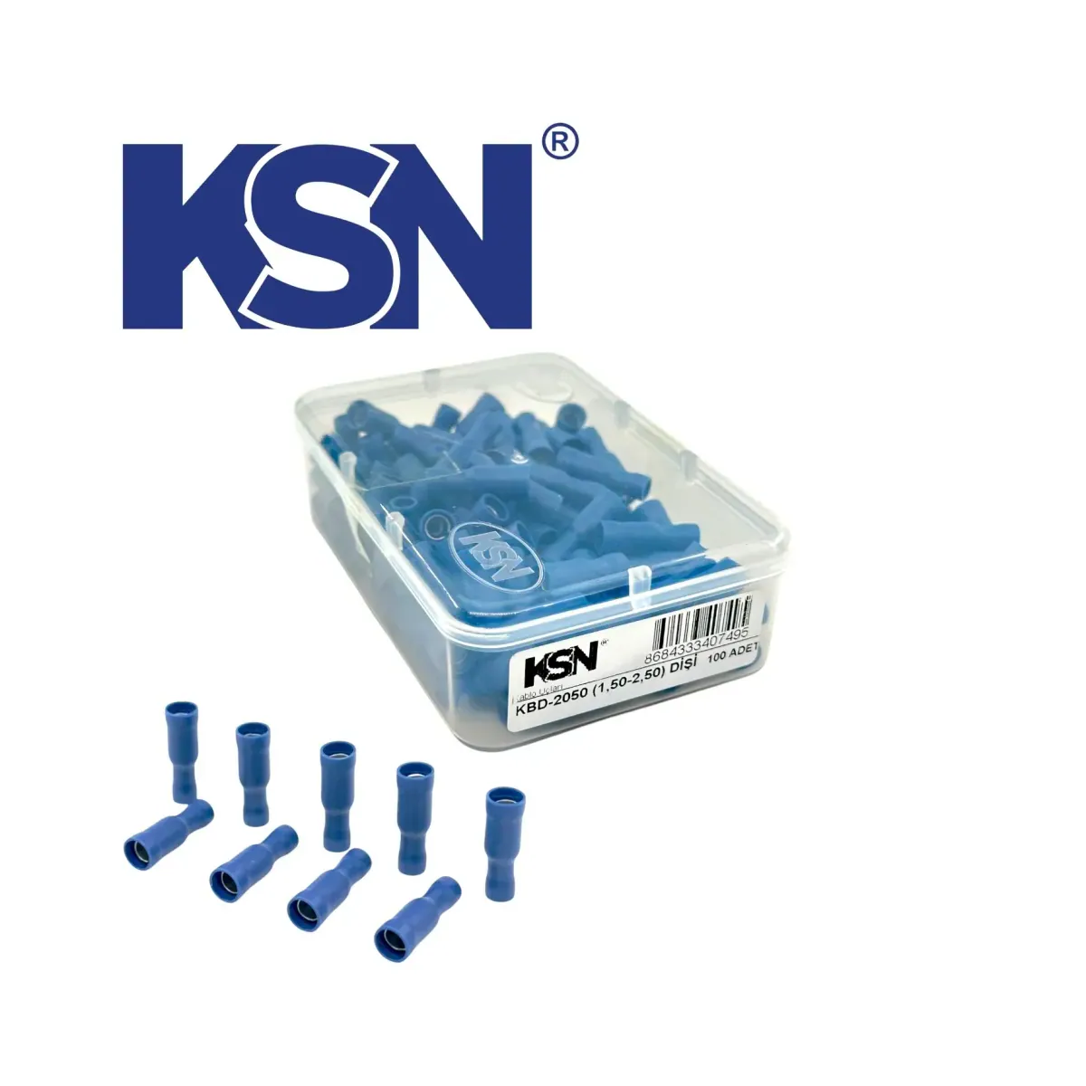 1.50-2.50mm2 Female Insulated Blue Terminal KBD-2050 (100 pcs/Box)