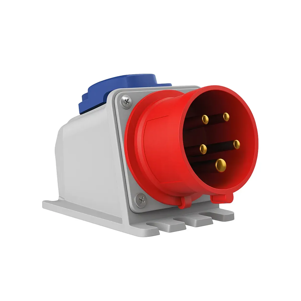 Tem 446.416.383 16A Angled Wall Plug + Single-Phase 3P+E IP44