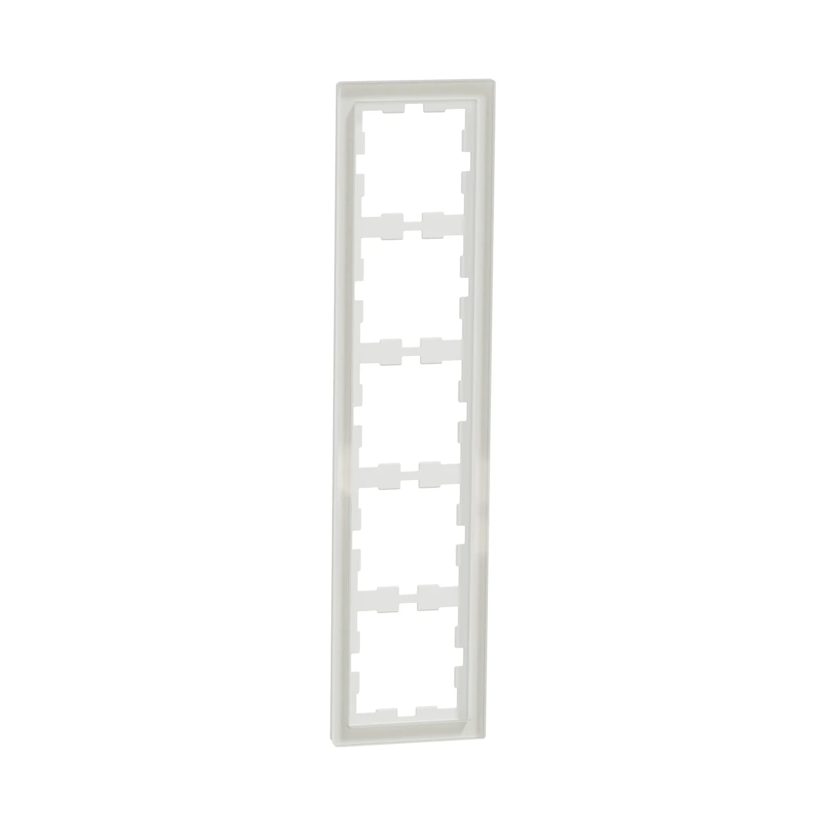 Schneider Electric MEG4050-6520 Merten System-D, 5-Gang Glass Frame, Crystal White, D-Life