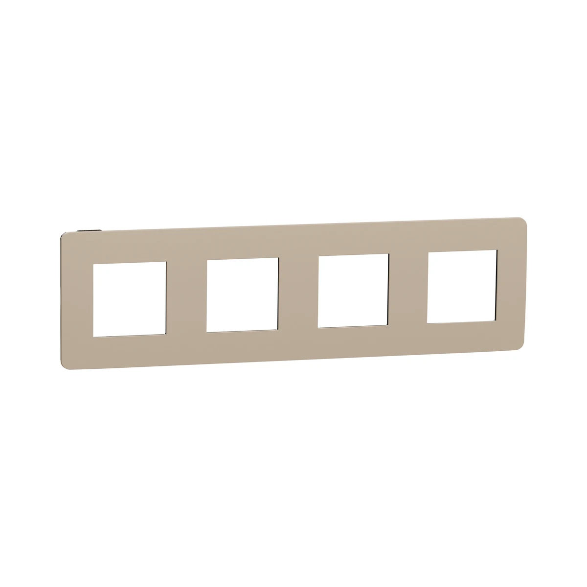 Schneider Electric NU280828 Yeni Unica, Studio Color 4-Gang Frame, Gray-Brown/Black
