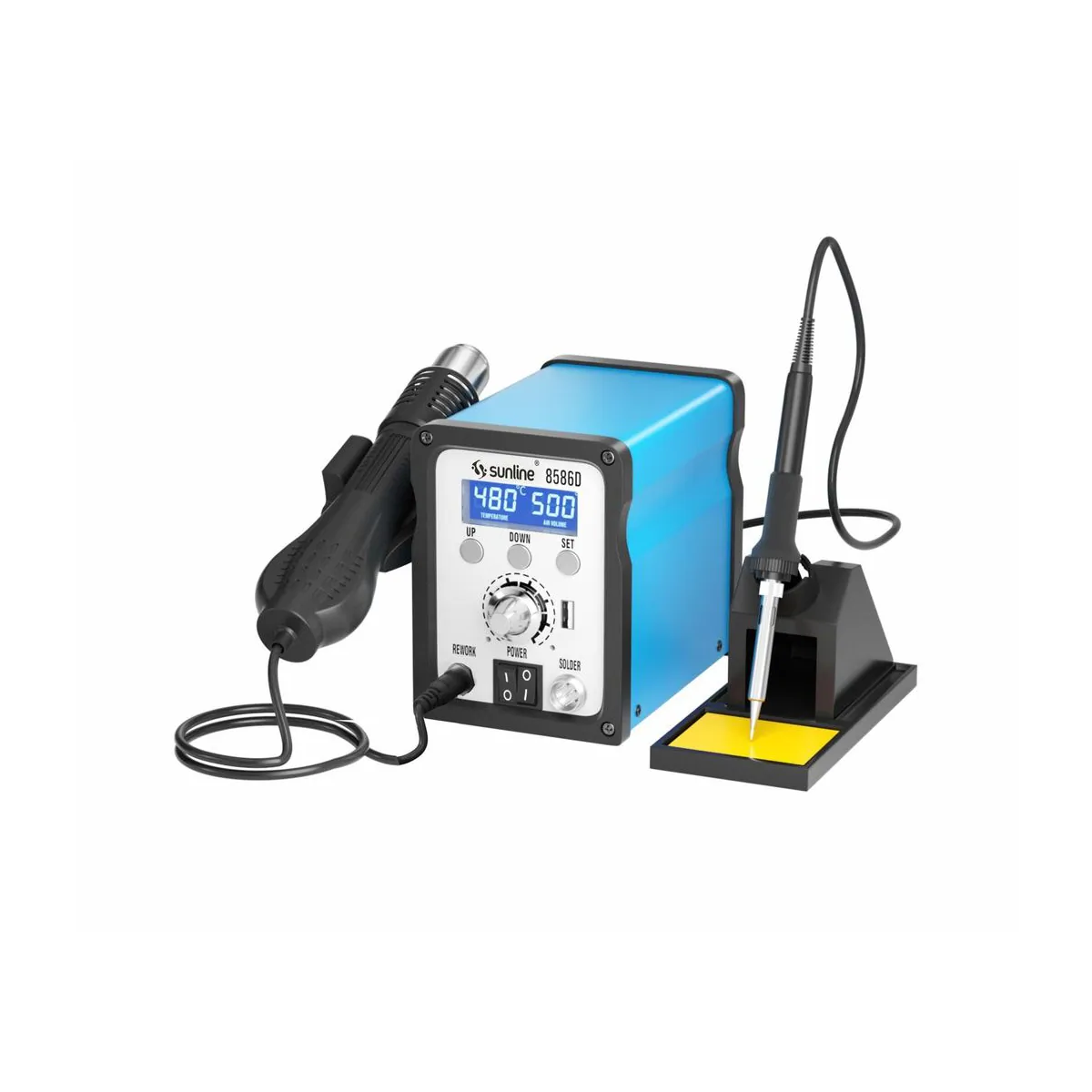 Sunline 8586D Brushless Soldering Iron Station Hot Air and Soldering 700 W