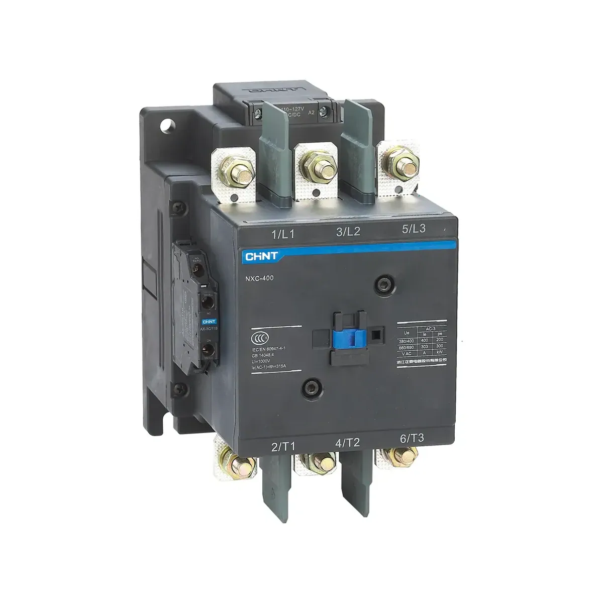 Chint NXC-600 220V AC Bobinli 3 Kutup 600A 2NO+2NC Yardımcı Kontaklı Kontaktör 250 KW