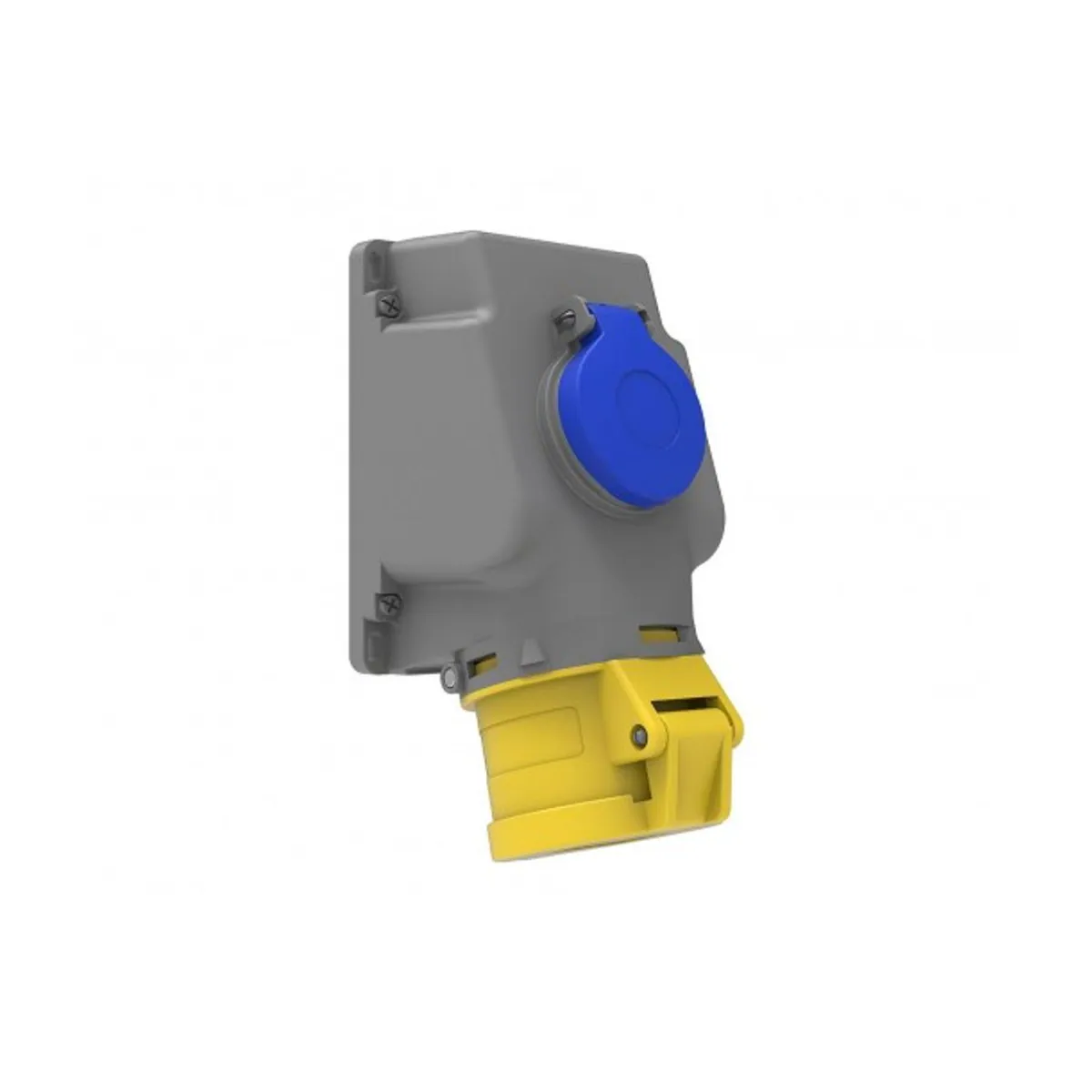 Bemis BC1-3303-2537 CEE 90° Angled Wall Socket with Panel Socket 32 A 2P+E IP44