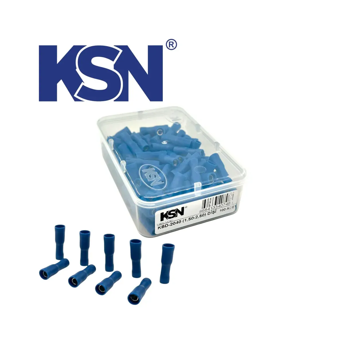 1.50-2.50mm2 Female Insulated Blue Terminal KBD-2040 (100 pcs/Box)