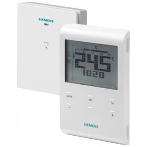 Siemens RDE100.1RFS Oda Termostatı Oda termostatı, LCD ekranlı, zaman programlı, RF haberleşmeli, sıva üstü