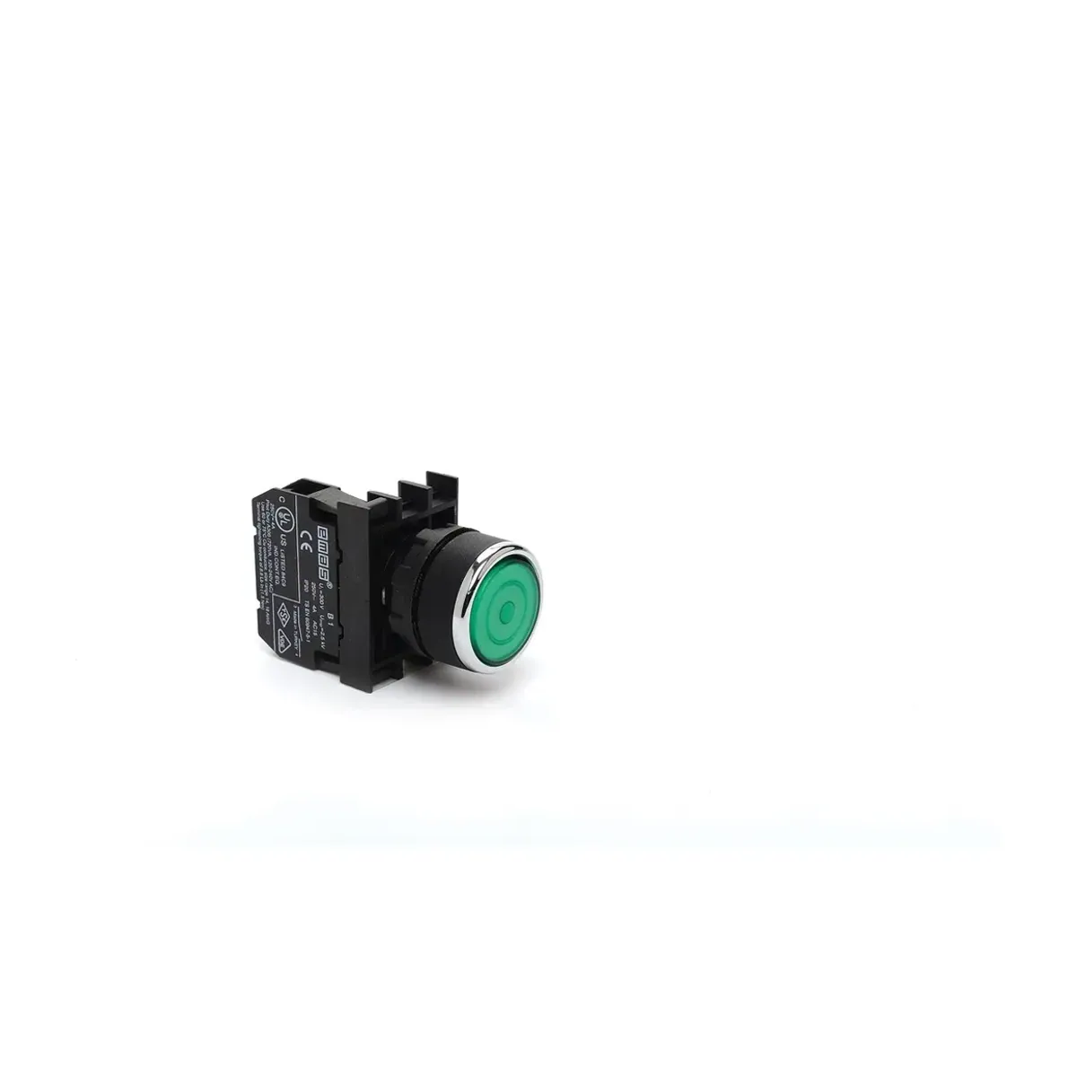 Emas B Serisi Plastik Kalıcı Yaylı Tip Yeşil Buton 1NO 22mm IP50