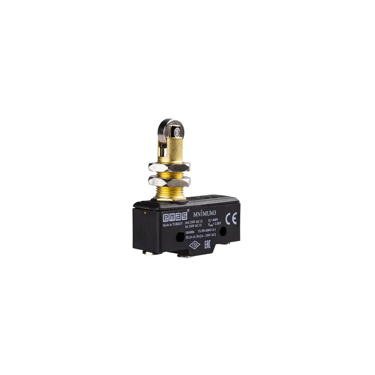 Emas Metal Makaralı Pimli 1CO MN1 Serisi Plastik Mini Switch MN1MUM3
