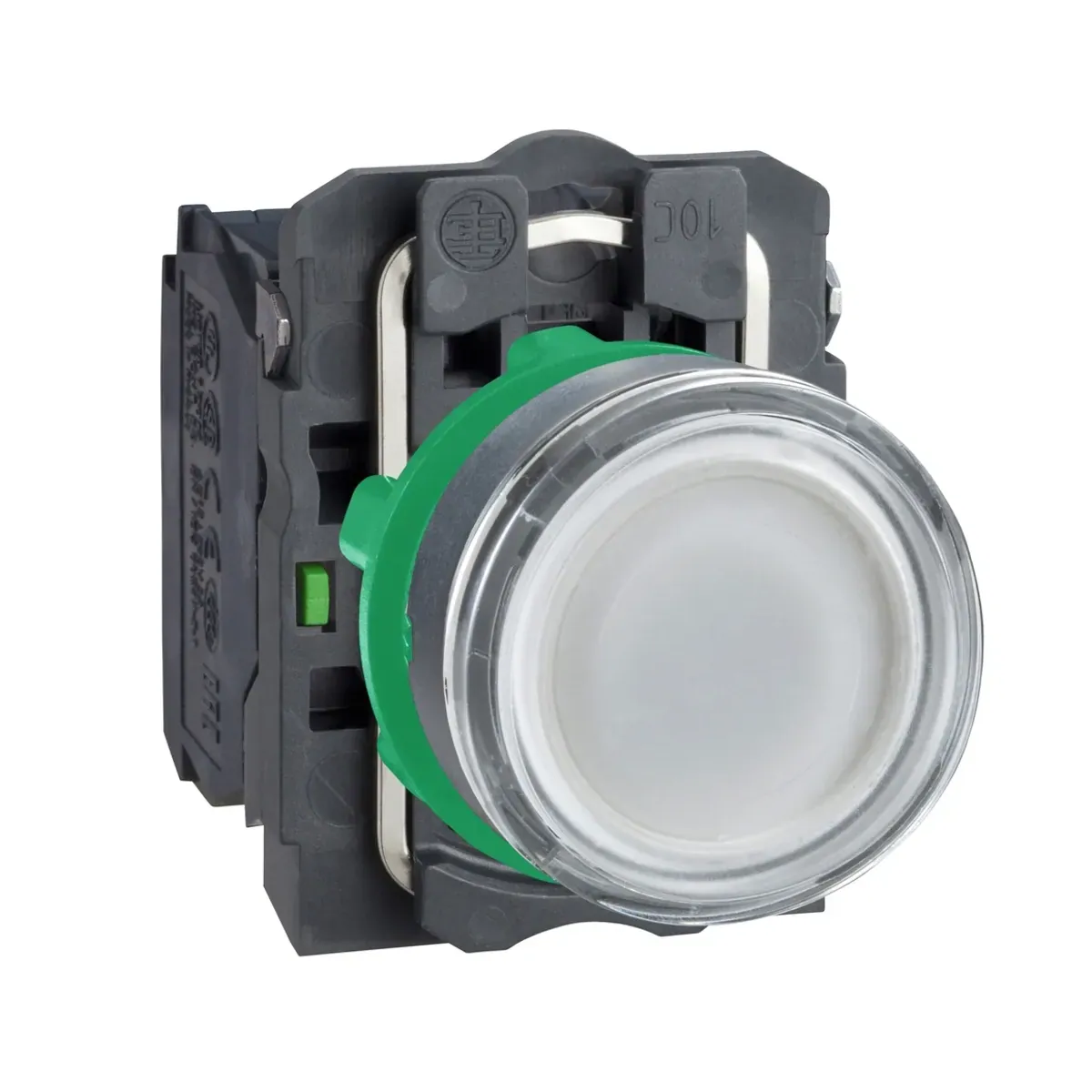 Schneider XB5AW3165 White Spring-Return Illuminated Push Button 1NO+1NC 22mm 250V Plastic