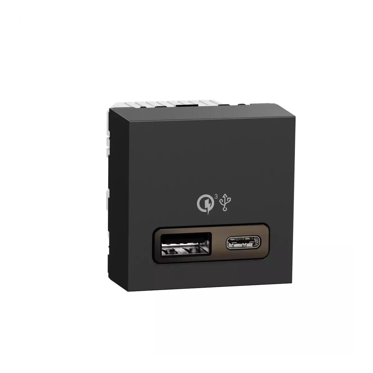 Schneider Electric NU301954 Yeni Unica, 2xUSB Hızlı Şarj Prizi 18W Type A+C, Antrasit — üretici temsili ürün görseli