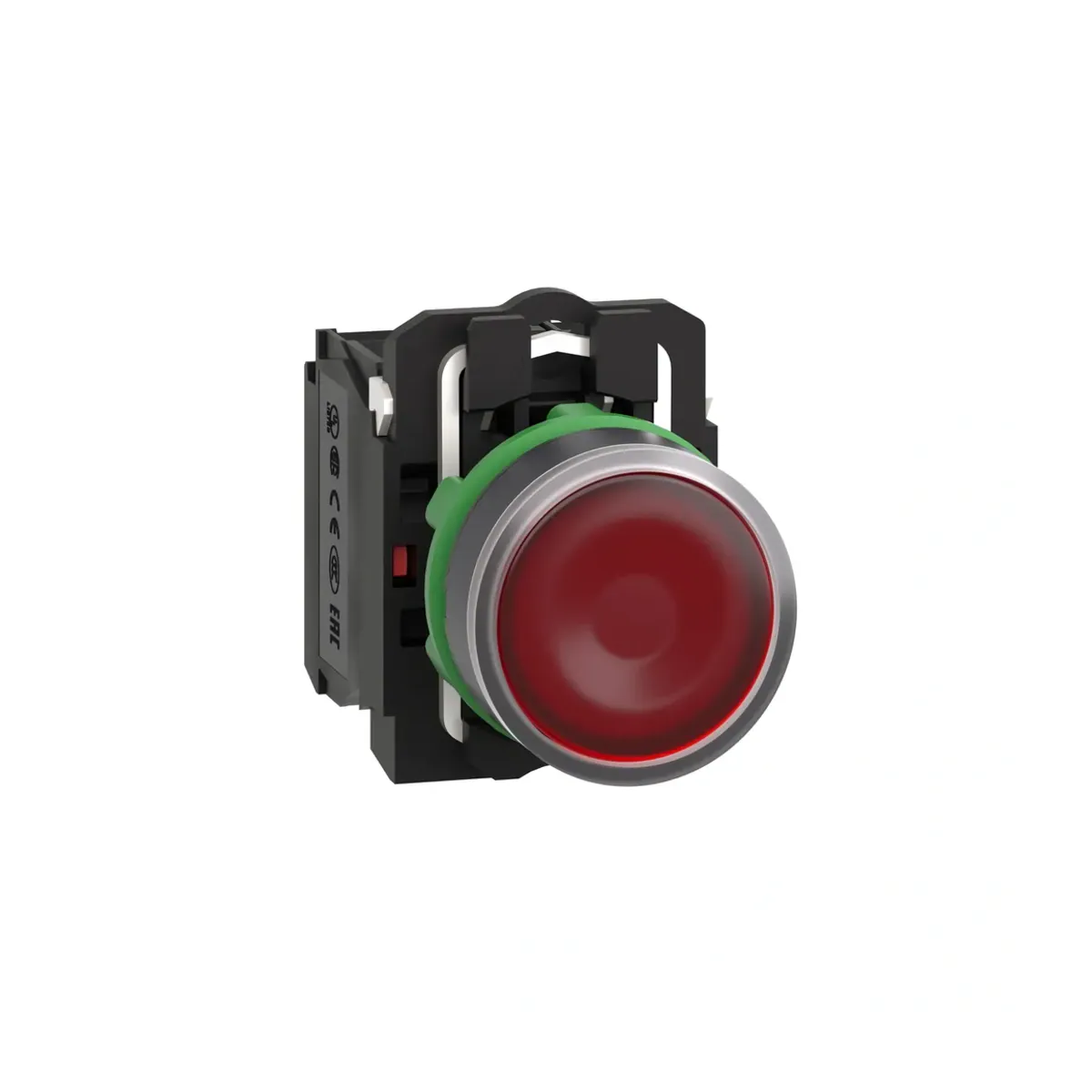 Schneider XB5AW34B5 Red Spring-Return Illuminated Push Button 1NO+1NC 22mm 24VAC/DC Plastic