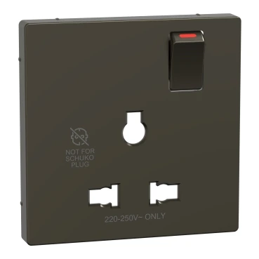 Schneider Electric MTN2170-6052 Merten System-D, 13A Üniversal Priz Tuş Kapağı, Mokka Metalik