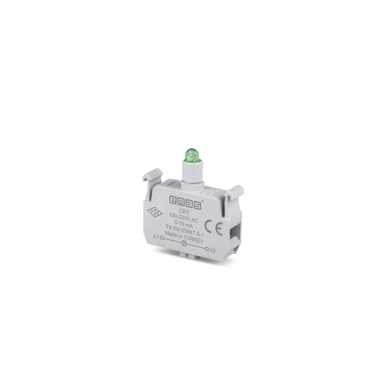 Emas CP/CM Yedek Yeşil LED'li 100-230V AC Sinyal Blok CBY