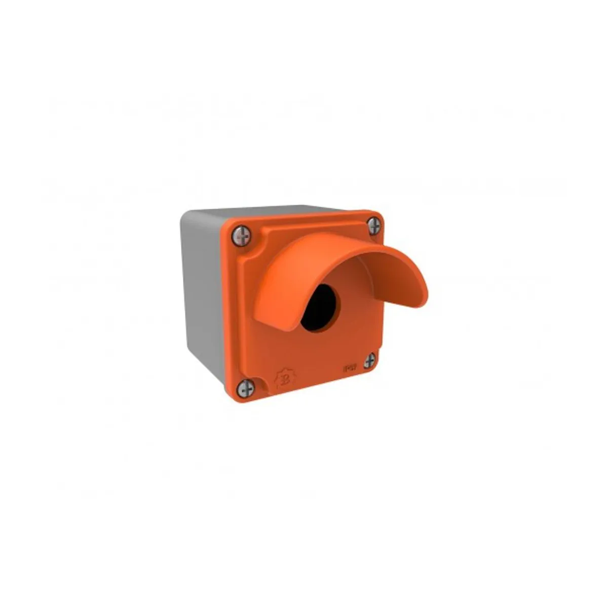 Bemis EXBT4-1071-0017 ATEX Ex-Proof Aluminum 1-Button Protected Box IP67 80x80x73 Orange