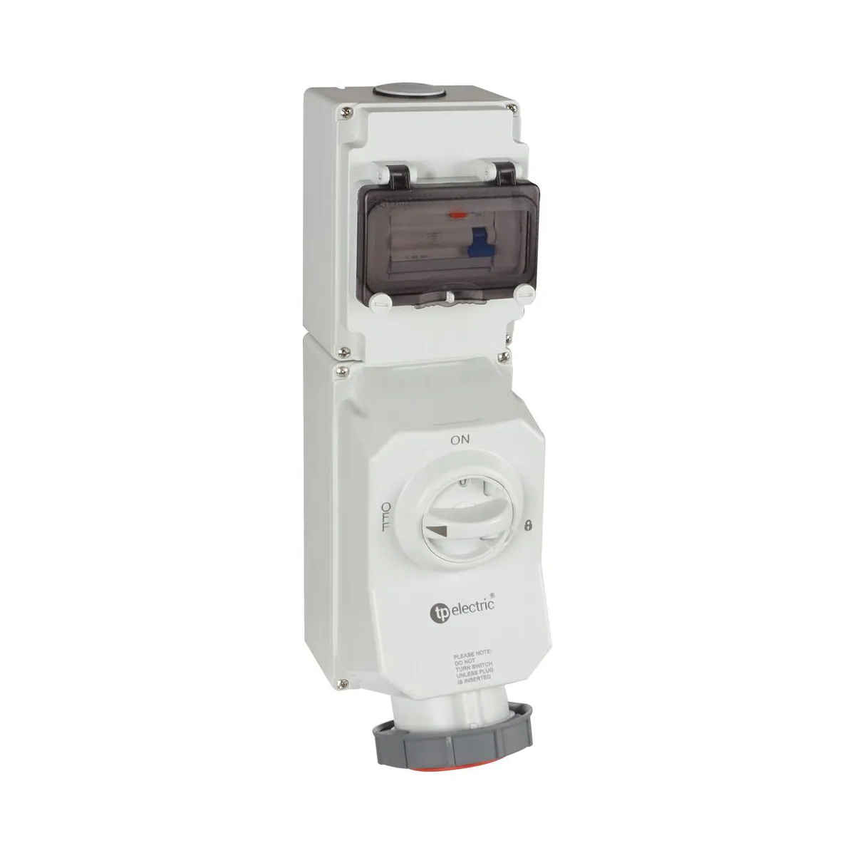 TP Elektrik 3434-408-1610 5x63A Kaçak Akımlı Kablajlı Interlocked Alpha Duvar Prizi (Kaçak Akımlı), IP 67, 6h