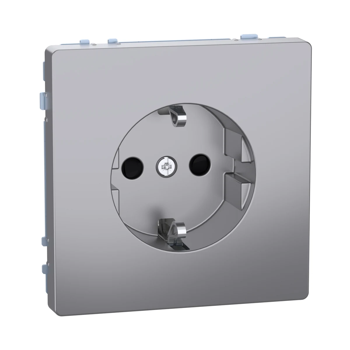 Schneider Electric MEG2300-6036 Merten System-D, Child-Safe Grounded Socket, Quick Connection, Stainless Steel