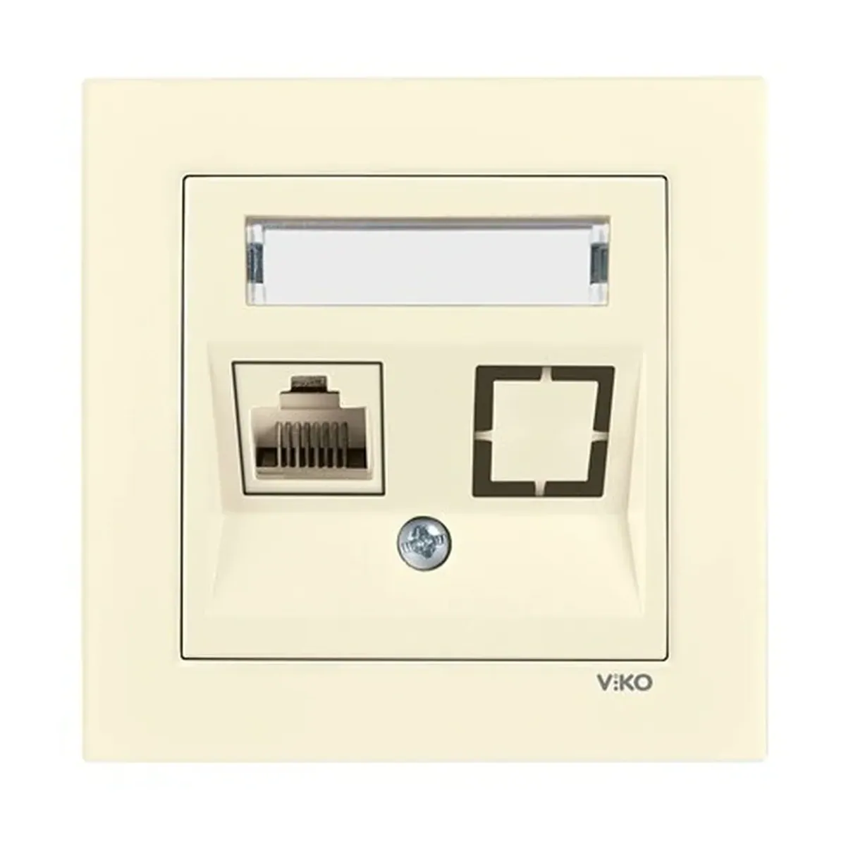 Viko Karre 55 Tekli Etiketli Krem Data Prizi (RJ45 CAT6)