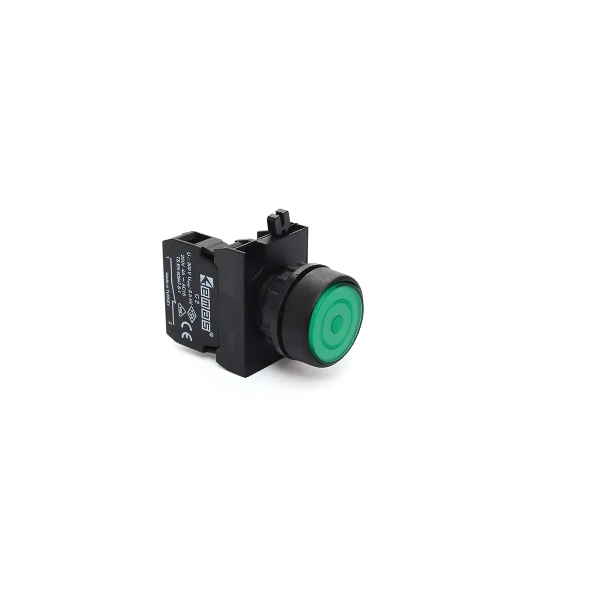 Emas CP Series Plastic Maintained Spring Type Green Push Button 1NO 22mm IP65