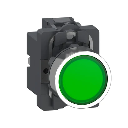 Schneider Electric XA2AW33M1 Illuminated Push Button, Flush-Mounted, Green, 1NO, AC 220 V