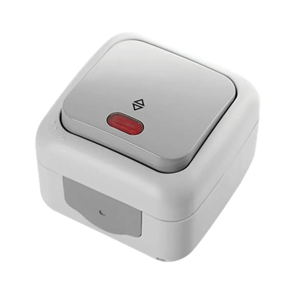 Viko Palmiye Surface-Mounted Gray Illuminated Two-Way Switch IP54
