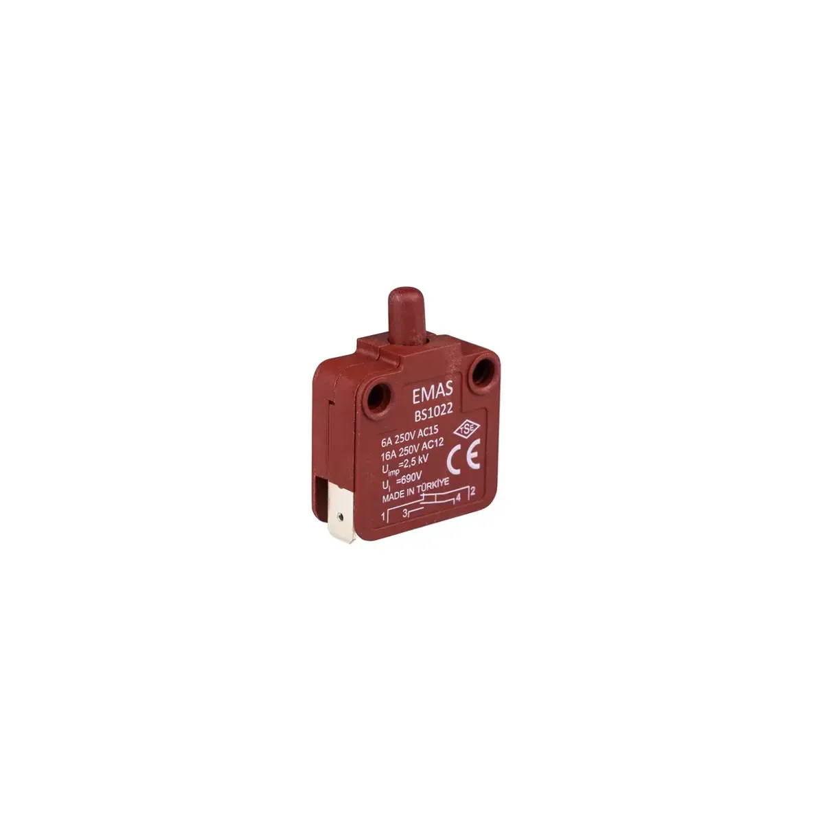 Emas Slow-Action 1NO+1NC BS Series Push Button Switch BS1022