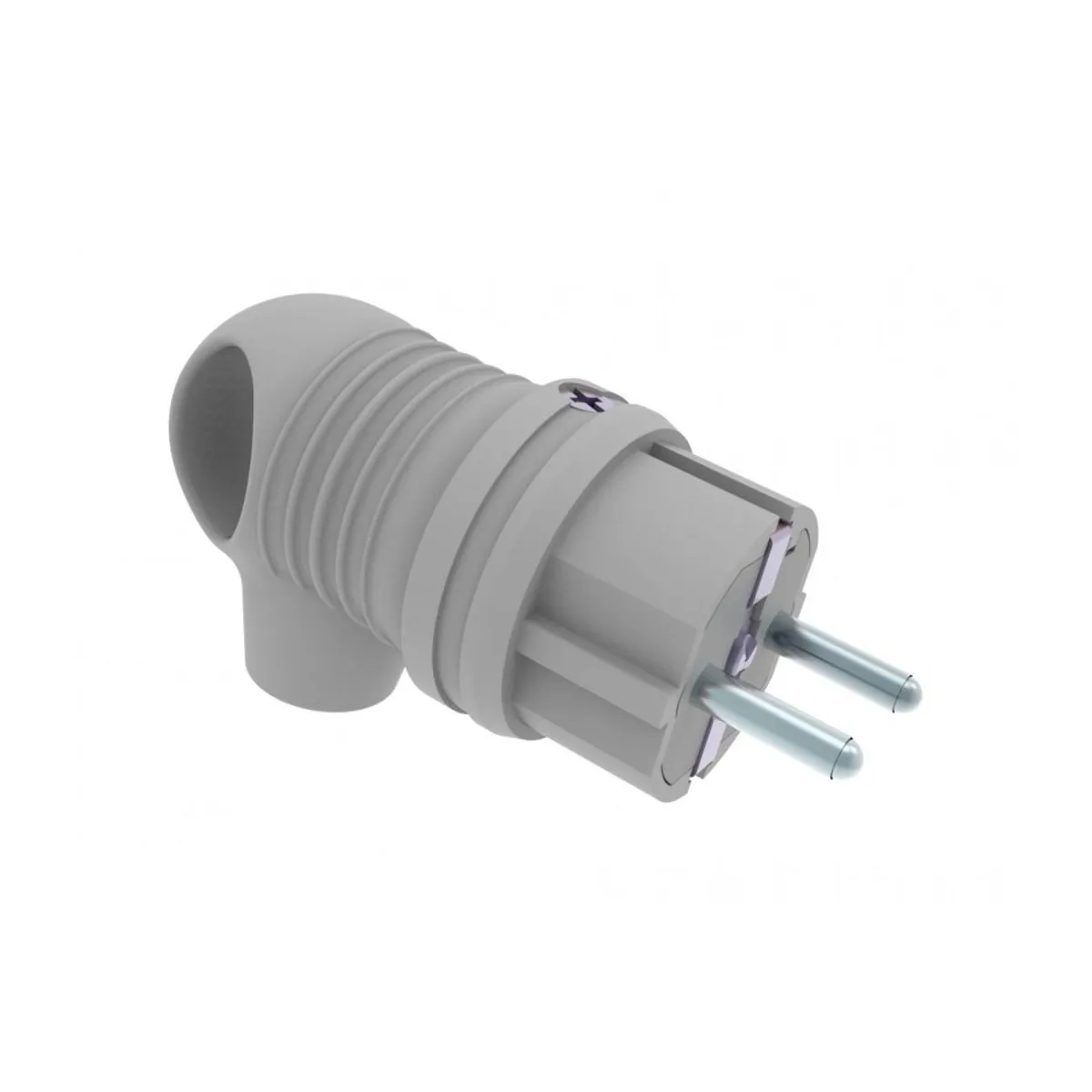 Bemis BV5-1402-2021 Rubber Angled Plug with Handle (Gray) 16 A 2P+E IP44