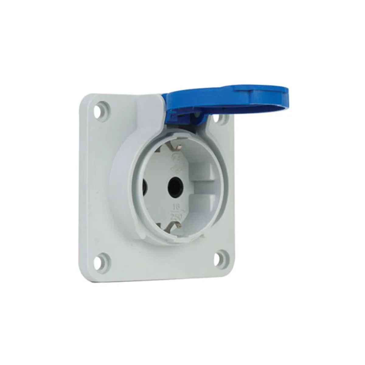 Mete Enerji 40404005 1x16A Machine Socket Side Entry Gasketed Cover Gray