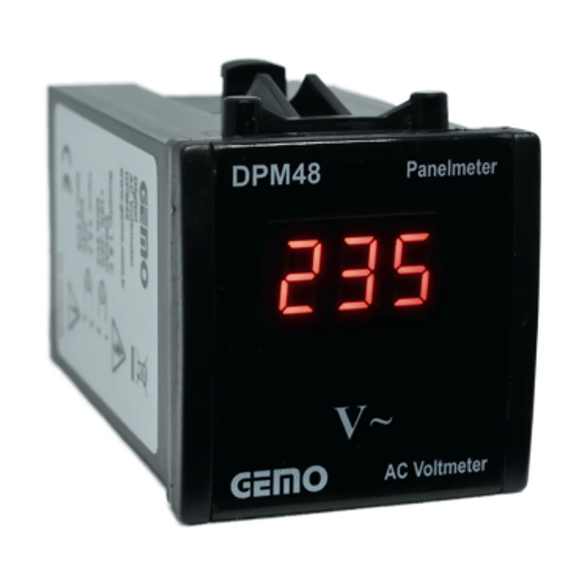 GEMO DPM48-VAC500 Panel-Mount Digital AC Voltmeter, 230 VAC, 48 x 48 mm