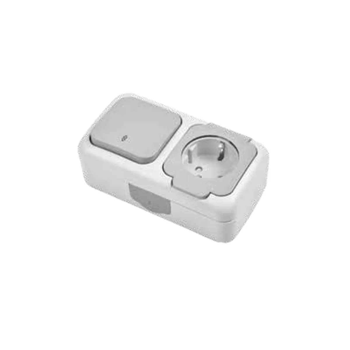 Viko 90555170 Palmiye Black Horizontal Two-Way Switch + Grounded Socket with Transparent Cover IP54