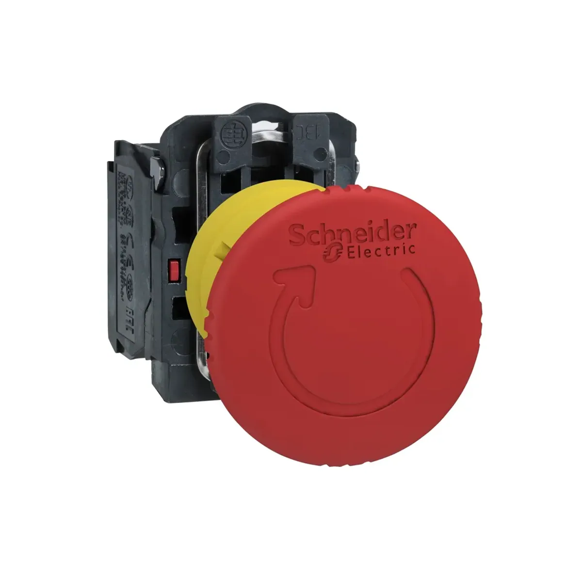 Schneider XB5AS8442 Emergency Stop Button Twist Release 1NC Plastic