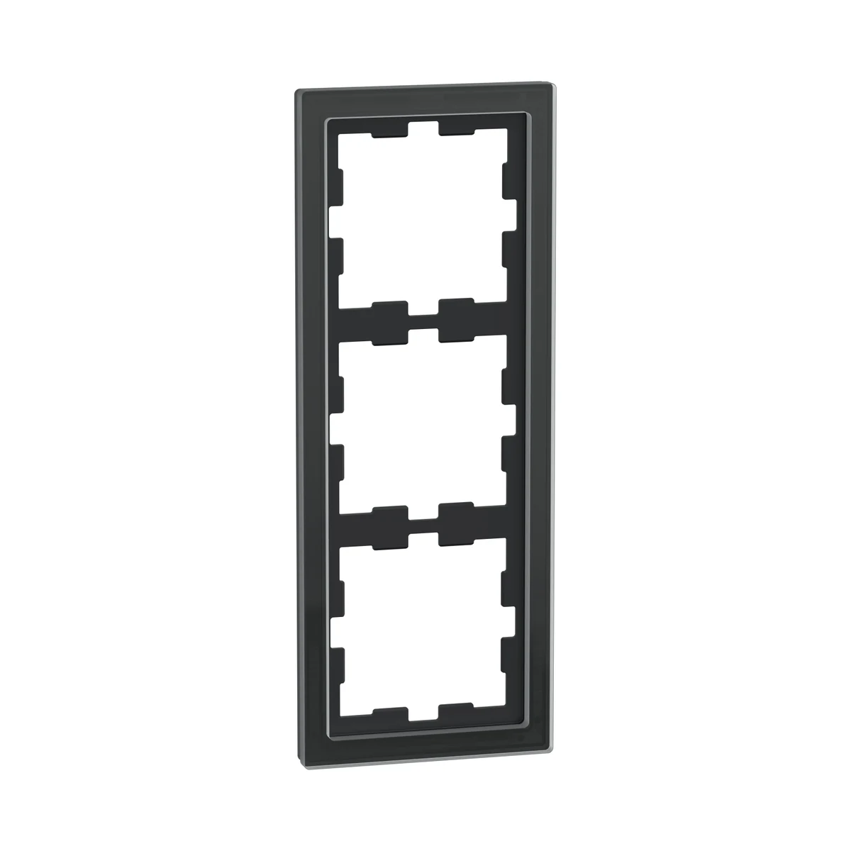Schneider Electric MEG4030-6503 Merten System-D, 3-Gang Glass Frame, Onyx Black, D-Life