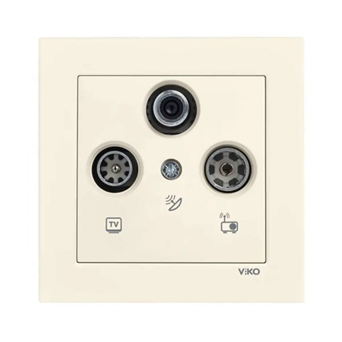 Viko Karre 55 Cream Satellite Socket, Pass-Through (SAT-TV-RAD) 13dB