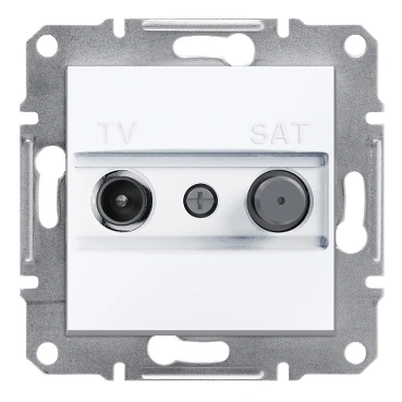 Schneider Electric EPH3470121 Asfora TV - Satellite Socket, Terminating, F Type, Double, Without Frame