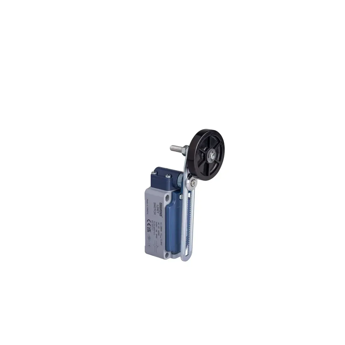 Emas L52 Metal Housing 50 mm Rubber Roller Adjustable Lever Adjustable Roller Snap-Action 1NO+1NC Limit Switch L52K13MEL123A