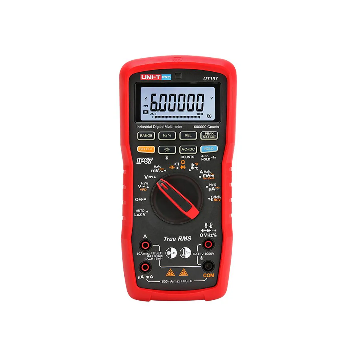 Unit UT197 600000 Count True RMS Industrial Digital Multimeter, IP67 CAT IV 1000 V