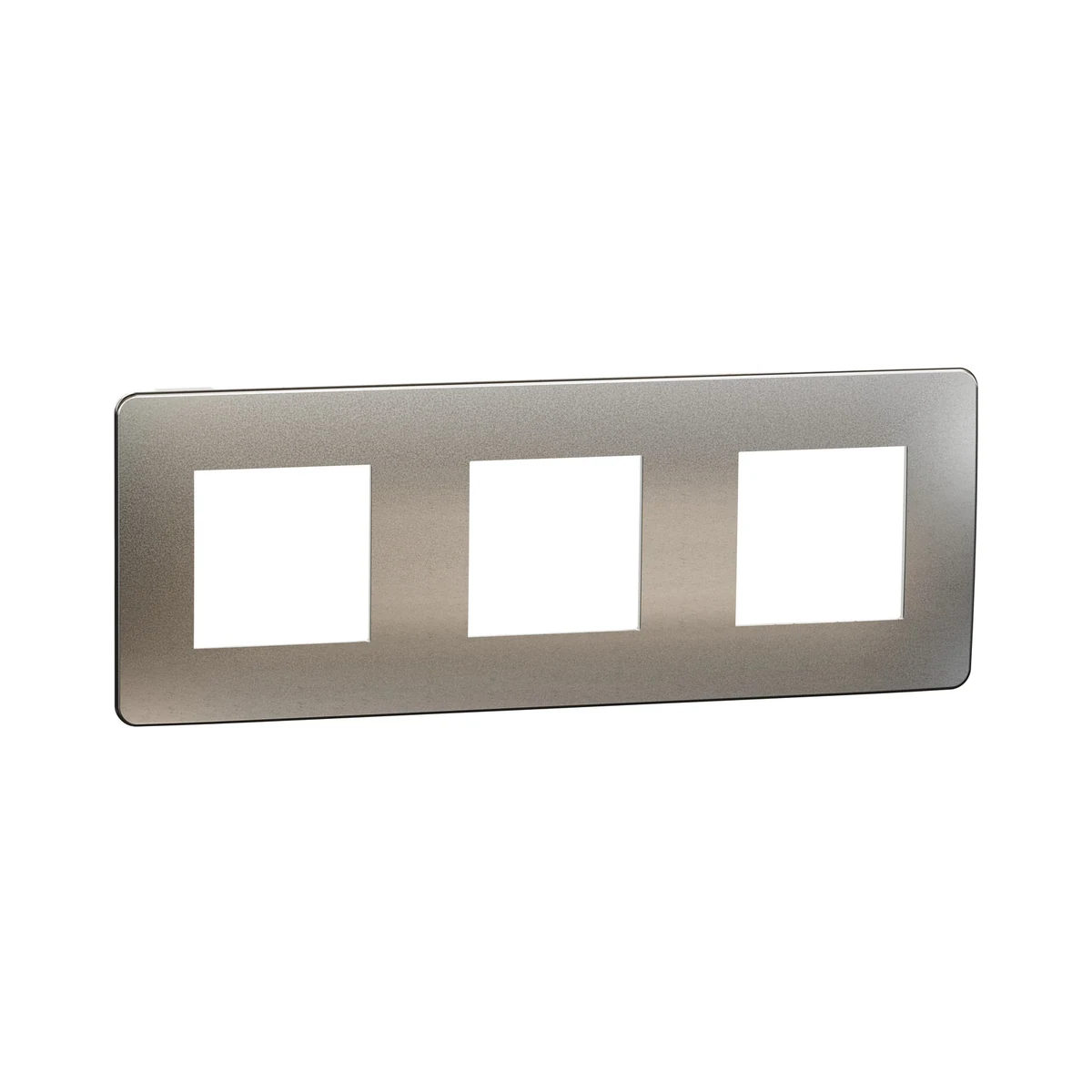 Schneider Electric NU280655M Yeni Unica, Studio Metal 3-Gang Frame, White Aluminum/White