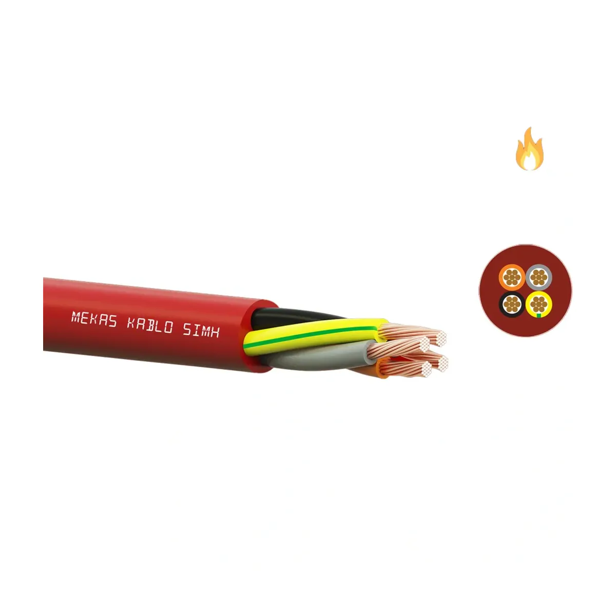 Mekas 5x1.5 mm2 SIMH Silicone High-Temperature Resistant Cable