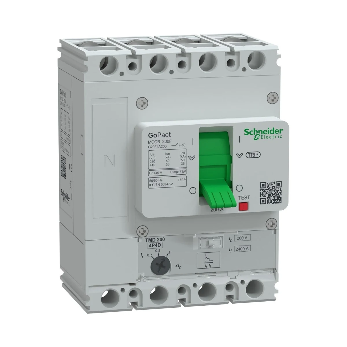 Schneider Electric G20F4A200 GOMCCB 200F 4P4D 200A Ayarlanabilir — üretici ürün görseli